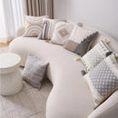 Boho Throw Pillow with Braided Rope and Tassels – Cotton Linen Textured Cushion