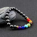Classic 7 Chakra Energy Bracelet – Natural Volcanic Stone Yoga Meditation Jewelry