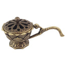 Metal Lotus Incense Burner Bowl with Handle – Antique Style Alloy Holder for Meditation & Decor