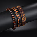 Braided Leather Wrap Bracelet for Men – Vintage Beaded Tribal Wristband with Charms