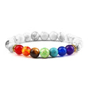 Classic 7 Chakra Energy Bracelet – Natural Volcanic Stone Yoga Meditation Jewelry