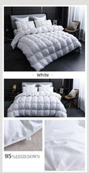 Luxury White Goose Down Comforter – Thick Winter Duvet With 3D Pinch Pleat Design