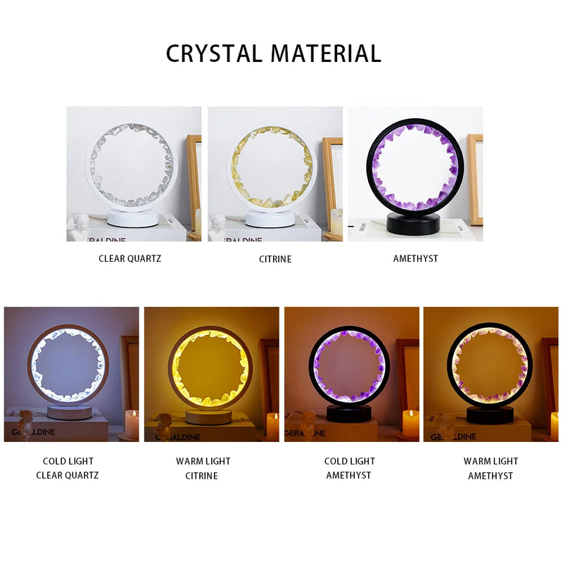 LED Crystal Lamp – Natural Amethyst Healing Stone for Home & Room Decoration