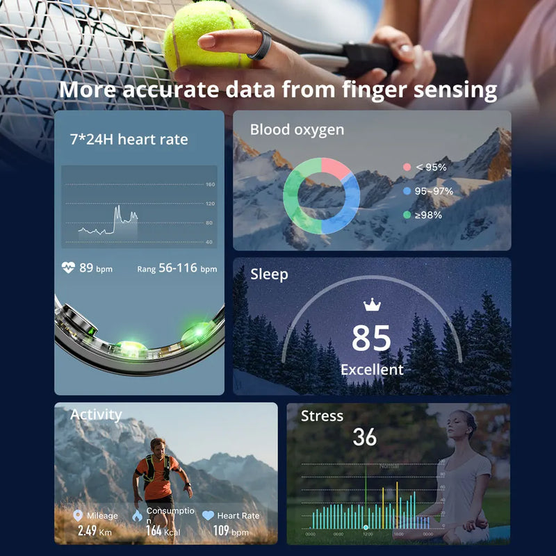 Smart Ring for Men & Women | 39-Day Battery, Health Monitoring, IP68 & 5ATM Waterproof