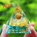 Orgone Pyramid Energy Generator With Amethyst And Peridot For Chakra Healing Meditation Room Decor