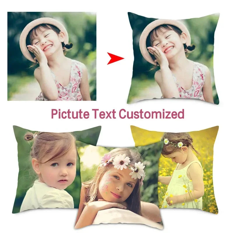 Custom Photo Cushion Cover – Personalized Throw Pillow for Home, Pets, or Weddings