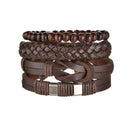 Braided Leather Wrap Bracelet for Men – Vintage Beaded Tribal Wristband with Charms