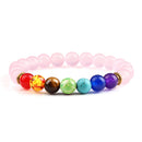 Classic 7 Chakra Energy Bracelet – Natural Volcanic Stone Yoga Meditation Jewelry