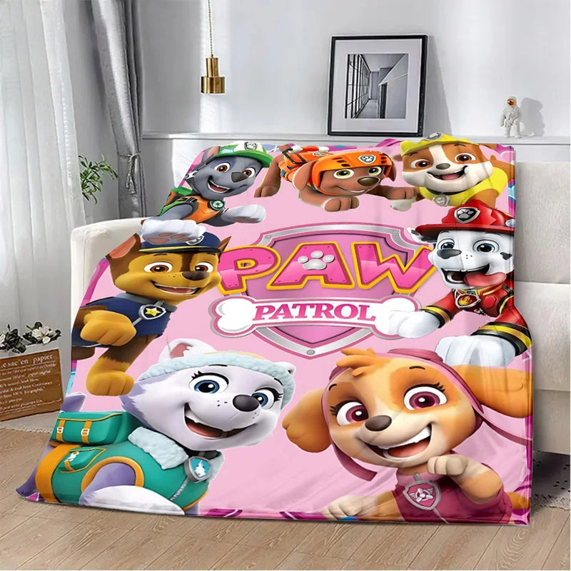 Cute Cartoon P-Paws Printed Flannel Blanket For Kids & Adults