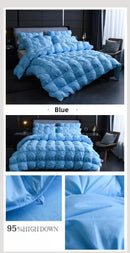 Luxury White Goose Down Comforter – Thick Winter Duvet With 3D Pinch Pleat Design
