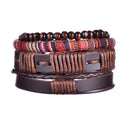 Braided Leather Wrap Bracelet for Men – Vintage Beaded Tribal Wristband with Charms