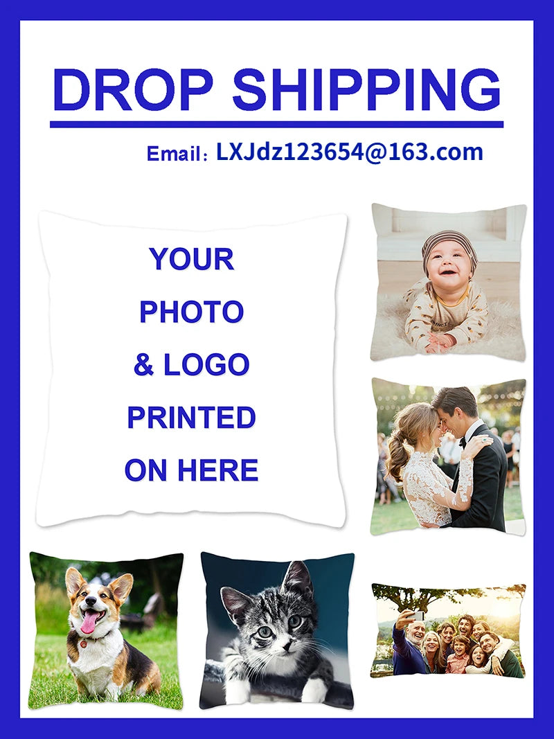 Custom Photo Cushion Cover – Personalized Throw Pillow for Home, Pets, or Weddings