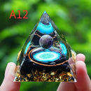 Orgone Pyramid Energy Generator With Amethyst And Peridot For Chakra Healing Meditation Room Decor