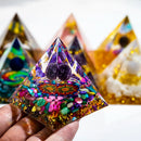 Natural Crystal Energy Pyramid – Peridot & Amethyst Reiki Healing Chakra Decor