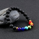 Classic 7 Chakra Energy Bracelet – Natural Volcanic Stone Yoga Meditation Jewelry