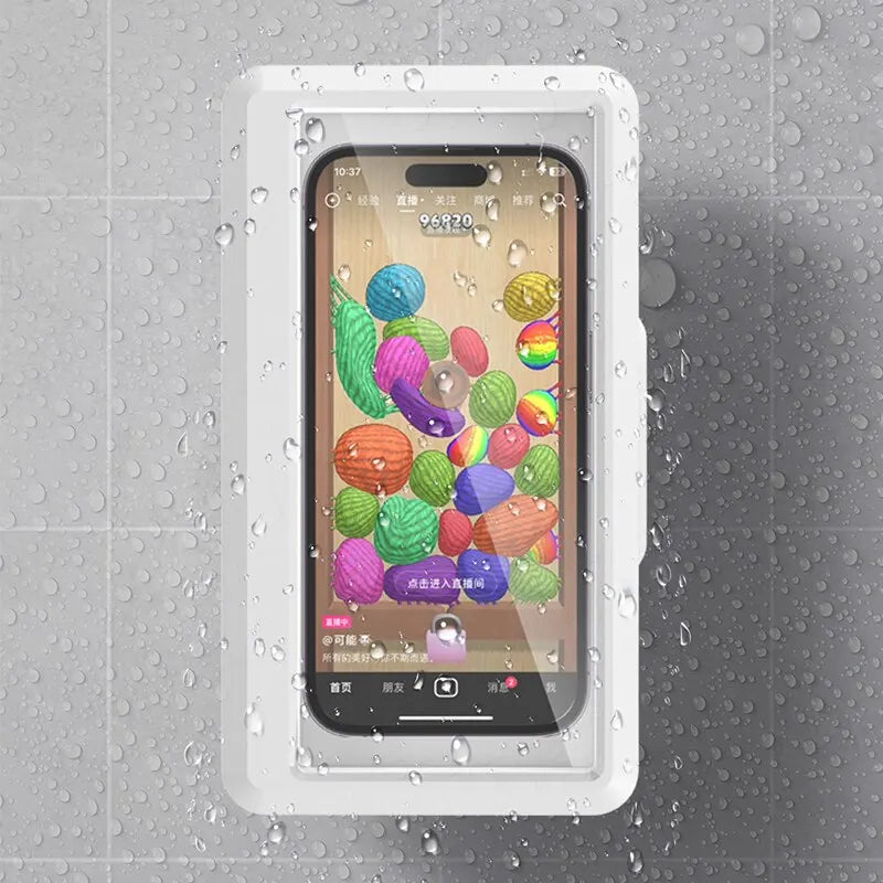 Waterproof Bathroom Phone Holder With Touch Screen – Self-Adhesive