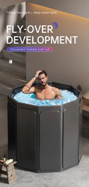 Black Collapsible Ice Bath Tub For Adults – Portable Cold Plunge Therapy Tub