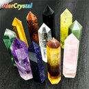 Natural Stone Crystal Point Wand – Rose Quartz, Amethyst, Obsidian & More – Reiki Healing & Home Décor