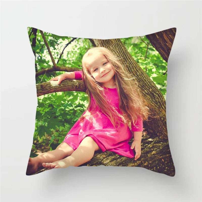 Custom Photo Cushion Cover – Personalized Throw Pillow for Home, Pets, or Weddings