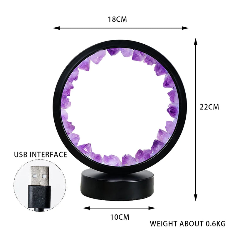 LED Crystal Lamp – Natural Amethyst Healing Stone for Home & Room Decoration