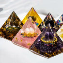 Natural Crystal Energy Pyramid – Peridot & Amethyst Reiki Healing Chakra Decor