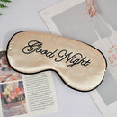 Embroidered Silk Sleep Mask – Adjustable Blackout Eye Cover for Travel and Sleep