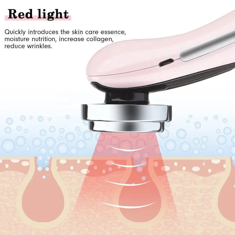 Facial Massager – Skin Rejuvenation, Face Lift, Wrinkle Removal & Whitening Tool 4-in-1 RF EMS