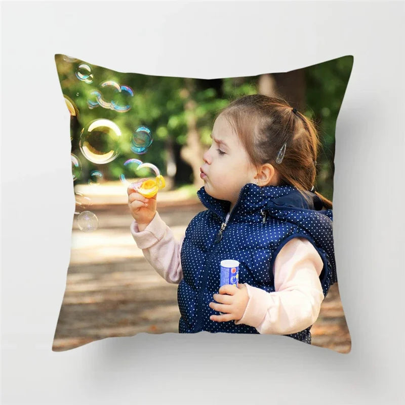 Custom Photo Cushion Cover – Personalized Throw Pillow for Home, Pets, or Weddings