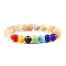 Classic 7 Chakra Energy Bracelet – Natural Volcanic Stone Yoga Meditation Jewelry