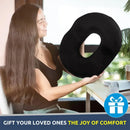 Donut pillow for tailbone pain relief, pregnancy, and post-surgery support with memory foam comfort.