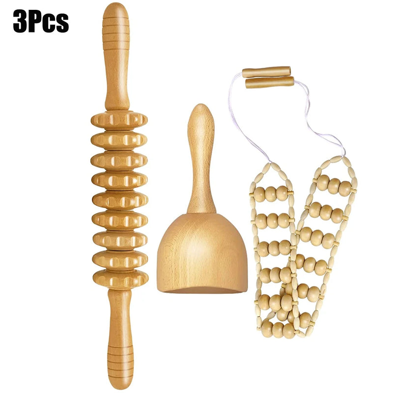 Wood Therapy Massage Tools – Lymphatic Drainage & Body Sculpting Kit  Anti-Cellulite Maderoterapia