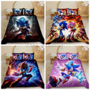 Sonic the Hedgehog duvet cover and pillowcase bedding set with Shadow and Tails cartoon design