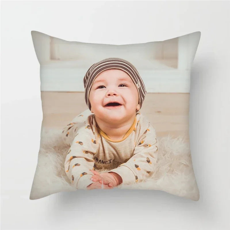 Custom Photo Cushion Cover – Personalized Throw Pillow for Home, Pets, or Weddings