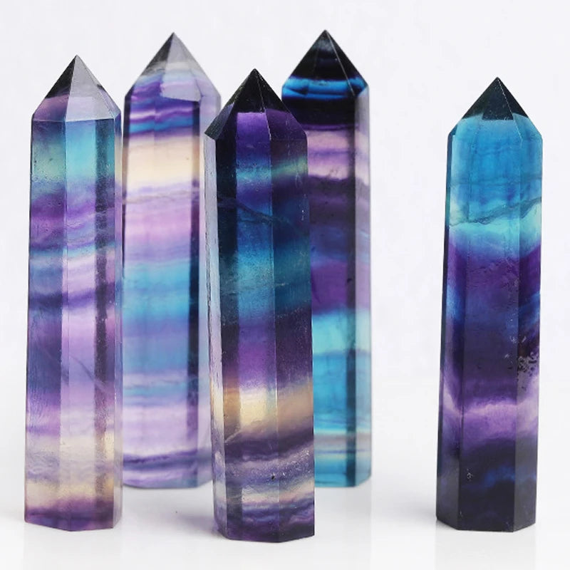 Natural Stone Crystal Point Wand – Rose Quartz, Amethyst, Obsidian & More – Reiki Healing & Home Décor