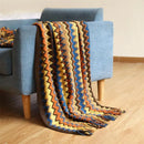 100% Acrylic Hand-Knitted Bohemian Blanket with Tassels – Chic, Breathable, and Comfortable