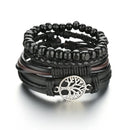 Braided Leather Wrap Bracelet for Men – Vintage Beaded Tribal Wristband with Charms