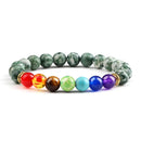 Classic 7 Chakra Energy Bracelet – Natural Volcanic Stone Yoga Meditation Jewelry