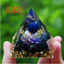 Orgone Pyramid Energy Generator With Amethyst And Peridot For Chakra Healing Meditation Room Decor