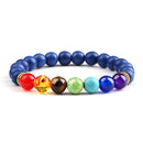 Classic 7 Chakra Energy Bracelet – Natural Volcanic Stone Yoga Meditation Jewelry