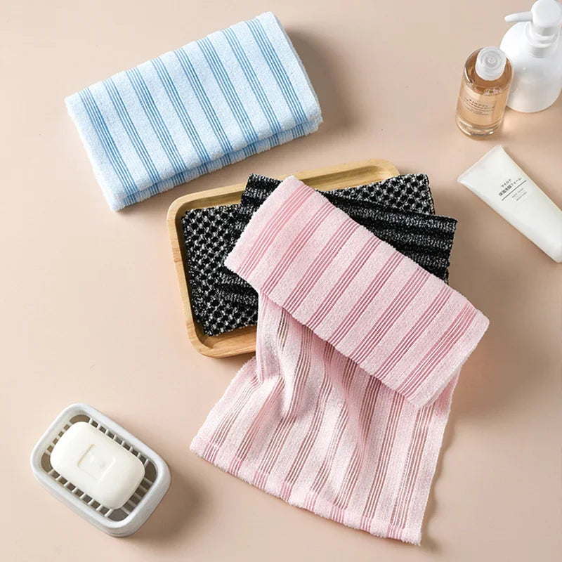 Japanese Exfoliating Washcloth – Nylon Bath Towel for Deep Cleansing & Back Scrubbing