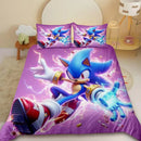 Sonic the Hedgehog cartoon duvet cover and pillowcase bedding set for kids bedroom décor