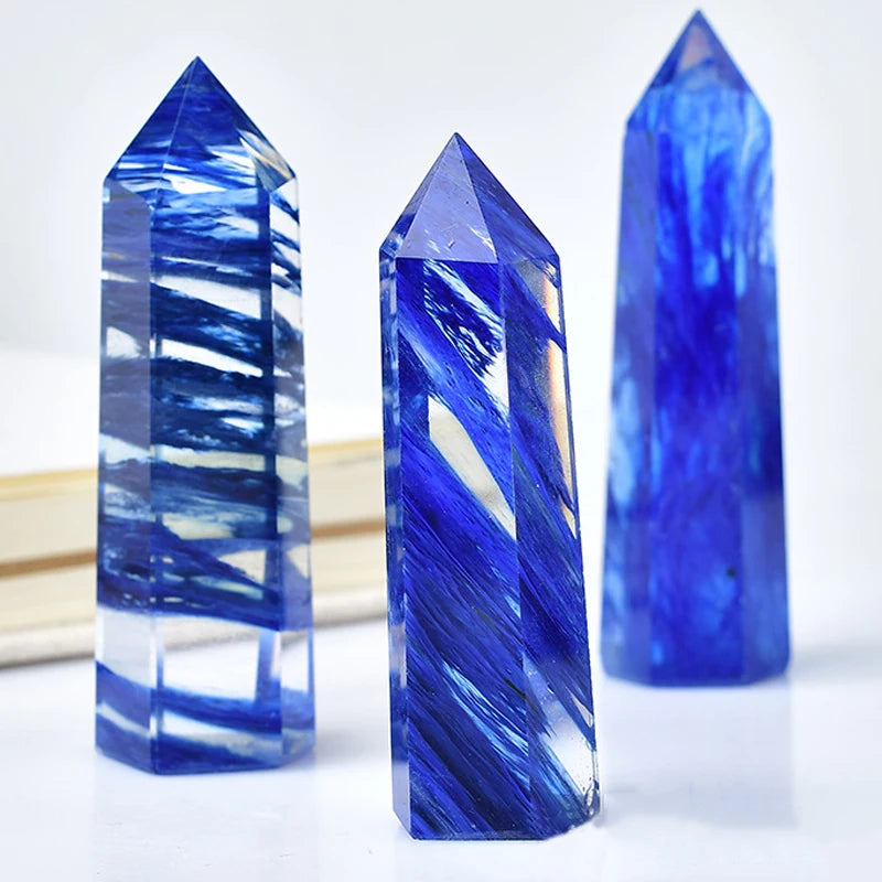 Natural Stone Crystal Point Wand – Rose Quartz, Amethyst, Obsidian & More – Reiki Healing & Home Décor