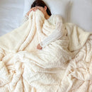 Solid Colour Thickened Double-Sided Lamb Fleece and Tafu Fleece Jacquard Blanket for Home and Office