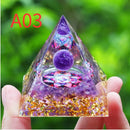 Orgone Pyramid Energy Generator With Amethyst And Peridot For Chakra Healing Meditation Room Decor