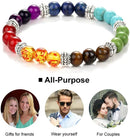 Classic 7 Chakra Energy Bracelet – Natural Volcanic Stone Yoga Meditation Jewelry