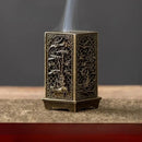 Square vertical incense burner alloy incense holder for indoor aromatherapy and home décor