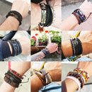 Braided Leather Wrap Bracelet for Men – Vintage Beaded Tribal Wristband with Charms