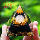 Orgone Pyramid Energy Generator With Amethyst And Peridot For Chakra Healing Meditation Room Decor