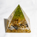 Natural Crystal Energy Pyramid – Peridot & Amethyst Reiki Healing Chakra Decor