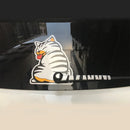 Funny cat car sticker with moving tail for rear windshield reflective wiper decal
